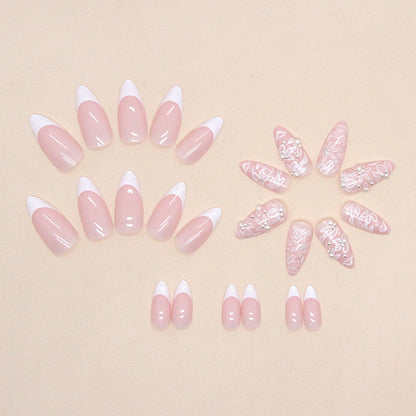 Spring And Summer Comely Diamond Manicure Gentle Girl White Manicure Wear Nail
