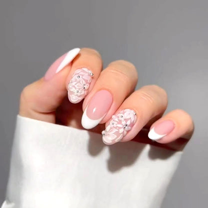 Spring And Summer Comely Diamond Manicure Gentle Girl White Manicure Wear Nail