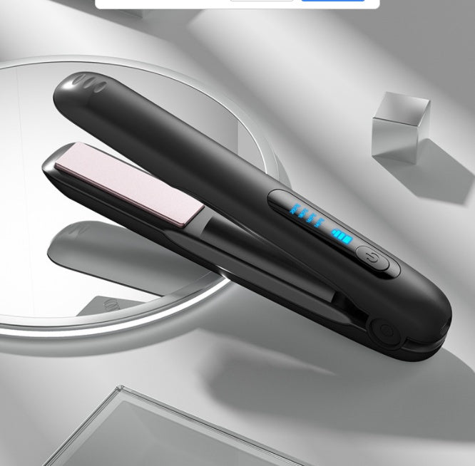 Kabelloser Haarglätter, Glätteisen, Mini, 2-in-1-Roller, USB, 5000 mAh, max. 200 Grad, tragbarer kabelloser Lockenstab, 4 Stufen, für trockene und nasse Anwendungen