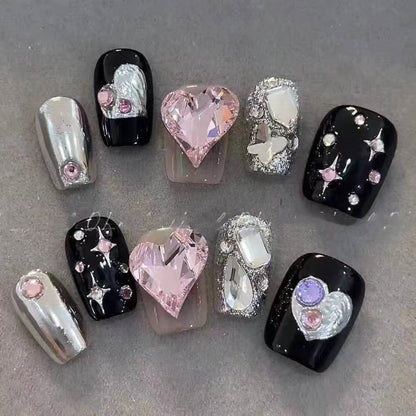 Small And Short Armor Wear Armor Love Nail Stickers