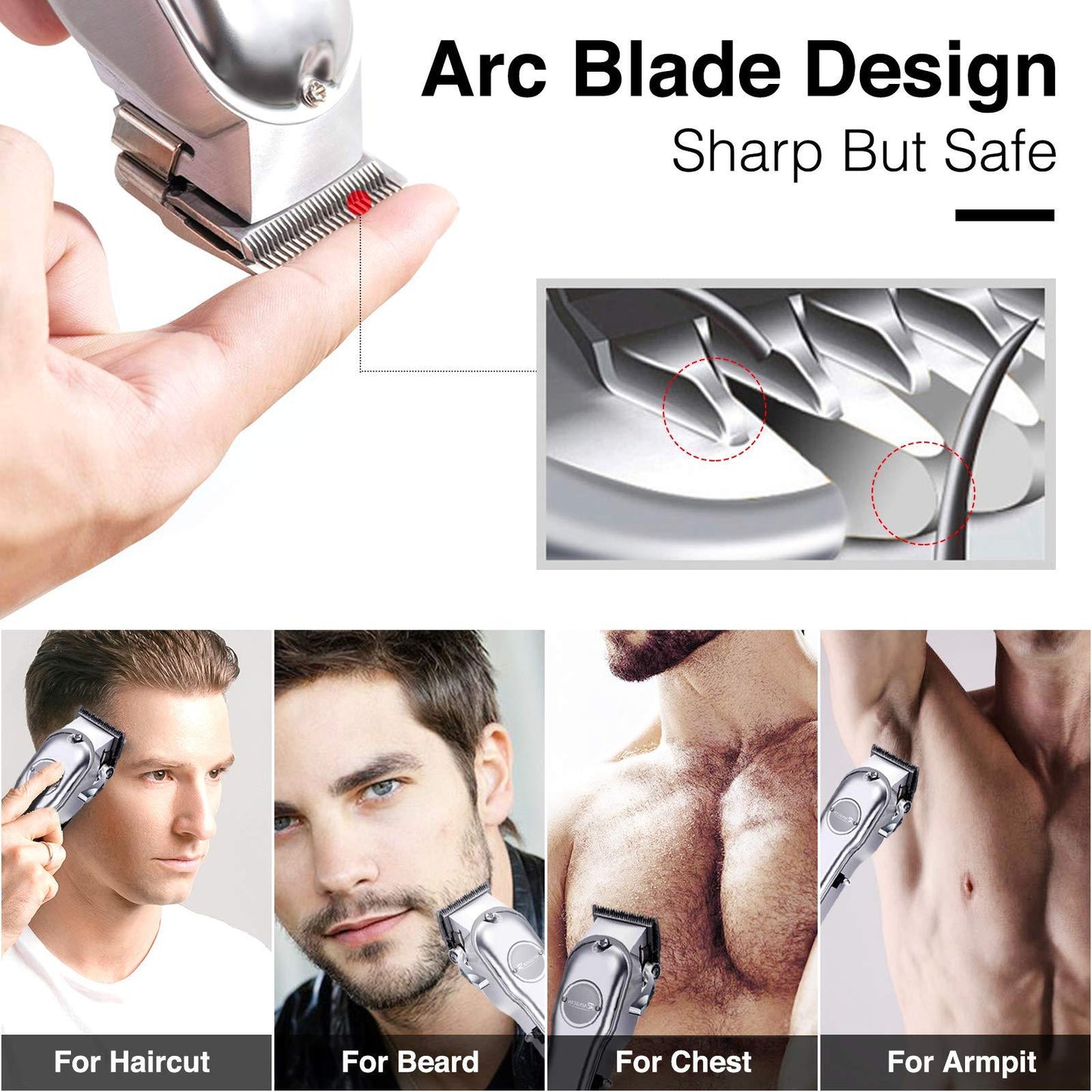 Haarschneider für Männer, 3-in-1, IPX7 wasserdicht, Bartschneider, Pflegeset, kabelloser Haarschneider für Frauen und Kinder, LED-Anzeige, wiederaufladbar über USB, Amazon verboten