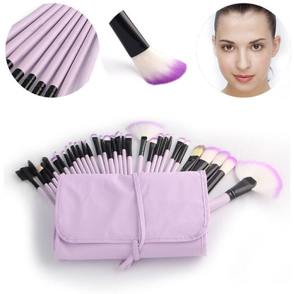 32Pcs Make-Up Pinsel Tasche Set Blending Pulver Puff Professionelle Kosmetik Werkzeuge