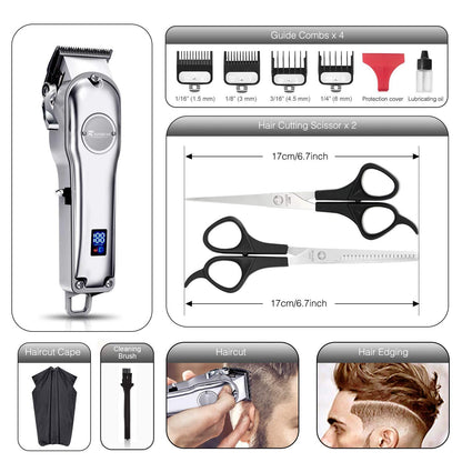 Haarschneider für Männer, 3-in-1, IPX7 wasserdicht, Bartschneider, Pflegeset, kabelloser Haarschneider für Frauen und Kinder, LED-Anzeige, wiederaufladbar über USB, Amazon verboten